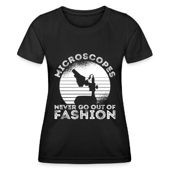 Biologie Biologe Mikroskop - Frauen Funktions-T-Shirt - Schwarz - Vorne - AI Model Female 172 light (172cm)