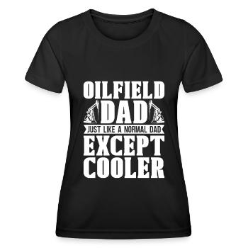 Oil Field Oil Rig Père Oilfield Papa - T-shirt sport Femme - noir - Devant - AI Model Female 172 light (172cm)
