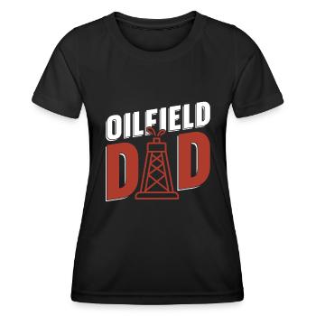 Oil Field Oil Rig Père Oilfield Papa - T-shirt sport Femme - noir - Devant - AI Model Female 172 light (172cm)