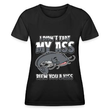 Wels Je n’ai pas pété mes fesses t’a soufflé un baiser - T-shirt sport Femme - noir - Devant - AI Model Female 172 light (172cm)