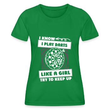 Darts Darts Player Girls - Women's Functional T-Shirt - kelly green - Front - AI Model Female 172 dark (172cm)