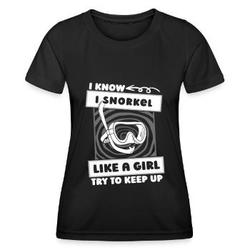 Schnorcheln Mädchen - Frauen Funktions-T-Shirt - Schwarz - Vorne - AI Model Female 172 light (172cm)