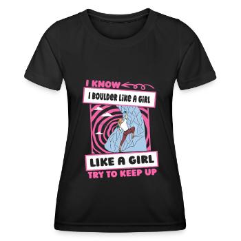 Bloc Bloc Filles - T-shirt sport Femme - noir - Devant - AI Model Female 172 light (172cm)