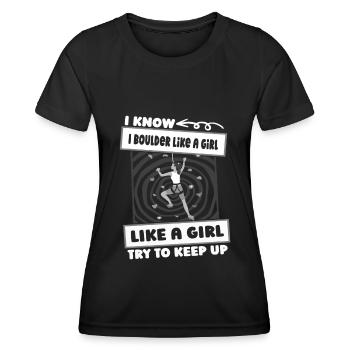 Bloc Bloc Filles - T-shirt sport Femme - noir - Devant - AI Model Female 172 light (172cm)