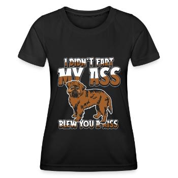 Bruxelles Griffon - T-shirt sport Femme - noir - Devant - AI Model Female 172 light (172cm)