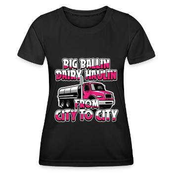 Cow Milk Milk Wagon - Women's Functional T-Shirt - black - Front - AI Model Female 172 light (172cm)