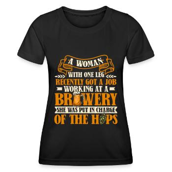Bière artisanale Bière artisanale drôle - T-shirt sport Femme - noir - Devant - AI Model Female 172 light (172cm)