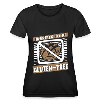 Glutenfrei - Frauen Funktions-T-Shirt - Schwarz - Vorne - AI Model Female 172 light (172cm)