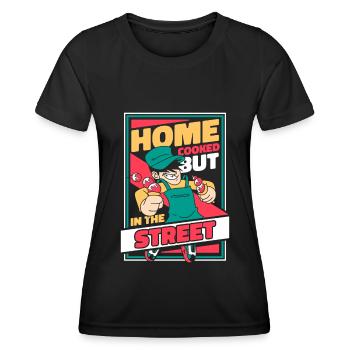 Cuisine de rue - T-shirt sport Femme - noir - Devant - AI Model Female 172 light (172cm)