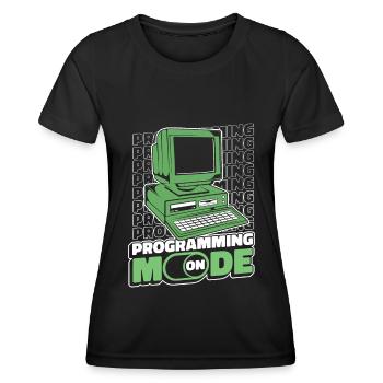 Developer Coder Programmer Computer - T-shirt sport Femme - noir - Devant - AI Model Female 172 light (172cm)