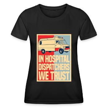 Notruf Leitstelle Einsatzzentrale Ambulanz - Frauen Funktions-T-Shirt - Schwarz - Vorne - AI Model Female 172 light (172cm)