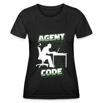 Entwickler Coder Programmierer Agent - Frauen Funktions-T-Shirt - Schwarz - Vorne - AI Model Female 172 light (172cm)