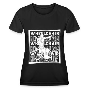 Fauteuil roulant d’arts martiaux mixtes - T-shirt sport Femme - noir - Devant - AI Model Female 172 light (172cm)