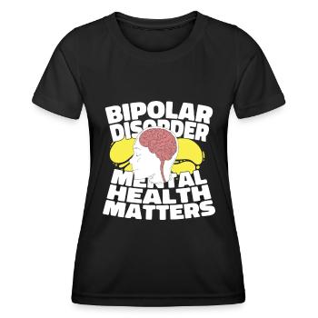 Psychologie Psychologue Bipolaire - T-shirt sport Femme - noir - Devant - AI Model Female 172 light (172cm)