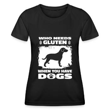 Glutenfrei Hund - Frauen Funktions-T-Shirt - Schwarz - Vorne - AI Model Female 172 light (172cm)