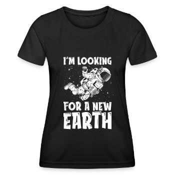 Espace Espace Terre Colonisation de l’espace - T-shirt sport Femme - noir - Devant - AI Model Female 172 light (172cm)