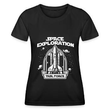 Space Space Exploration Space Colonization - Women's Functional T-Shirt - black - Front - AI Model Female 172 light (172cm)