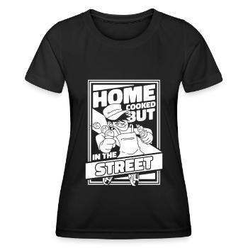 Cuisine de rue - T-shirt sport Femme - noir - Devant - AI Model Female 172 light (172cm)