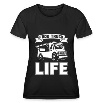 Cuisine de rue - T-shirt sport Femme - noir - Devant - AI Model Female 172 light (172cm)