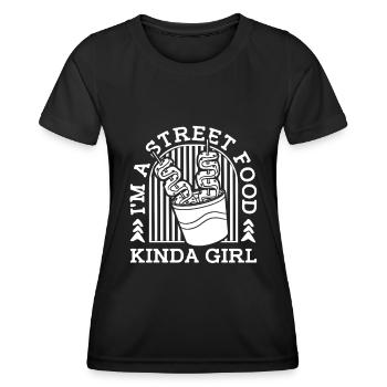 Cuisine de rue - T-shirt sport Femme - noir - Devant - AI Model Female 172 light (172cm)