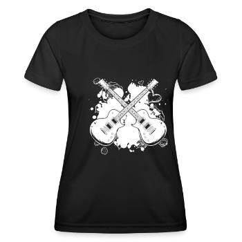 E Gitarre Elektrogitarre Wasserkunst - Frauen Funktions-T-Shirt - Schwarz - Vorne - AI Model Female 172 light (172cm)