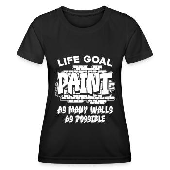 painter painter humor - Women's Functional T-Shirt - black - Front - AI Model Female 172 light (172cm)