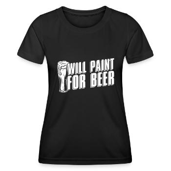 Maler Lackierer Bier - Frauen Funktions-T-Shirt - Schwarz - Vorne - AI Model Female 172 light (172cm)