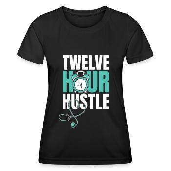 stéthoscope infirmière - T-shirt sport Femme - noir - Devant - AI Model Female 172 light (172cm)