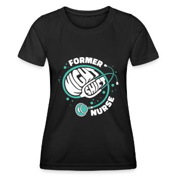 stéthoscope infirmière - T-shirt sport Femme - noir - Devant - AI Model Female 172 light (172cm)