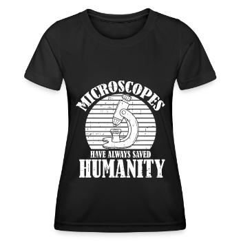 Biologie Biologe Mikroskop - Frauen Funktions-T-Shirt - Schwarz - Vorne - AI Model Female 172 light (172cm)