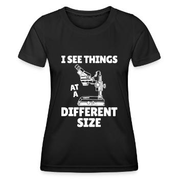 Biologie Biologe Mikroskop - Frauen Funktions-T-Shirt - Schwarz - Vorne - AI Model Female 172 light (172cm)
