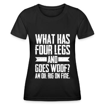 Humour sur les plates-formes pétrolières - T-shirt sport Femme - noir - Devant - AI Model Female 172 light (172cm)