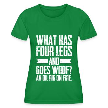 Oilfield oil rig humor - Women's Functional T-Shirt - kelly green - Front - AI Model Female 172 dark (172cm)