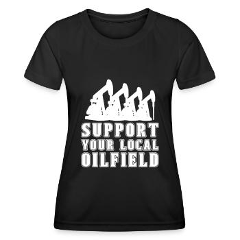 Ölfeld Bohrinsel Anlage - Frauen Funktions-T-Shirt - Schwarz - Vorne - AI Model Female 172 light (172cm)