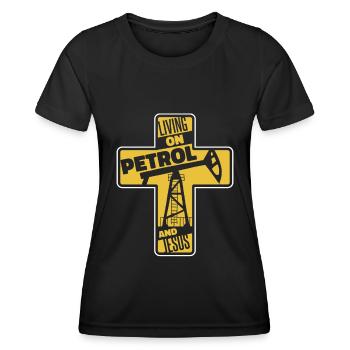 Ölfeld Bohrinsel Kreuzen - Frauen Funktions-T-Shirt - Schwarz - Vorne - AI Model Female 172 light (172cm)