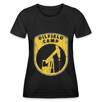 Ölfeld Bohrinsel Lager - Frauen Funktions-T-Shirt - Schwarz - Vorne - AI Model Female 172 light (172cm)