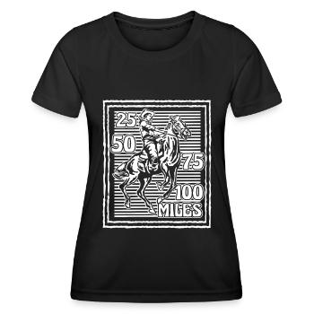 Horse equestrian poster endurance riding - Women's Functional T-Shirt - black - Front - AI Model Female 172 light (172cm)