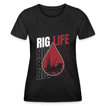 Ölfeld Bohrinsel Anlage Rig Life - Frauen Funktions-T-Shirt - Schwarz - Vorne - AI Model Female 172 light (172cm)