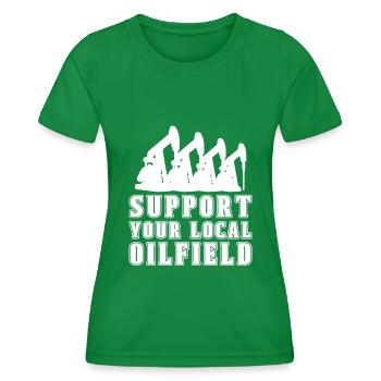 Ölfeld Bohrinsel Anlage - Frauen Funktions-T-Shirt - Kelly Green - Vorne - AI Model Female 172 dark (172cm)