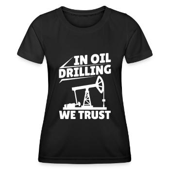 Ölfeld Bohrinsel Anlage - Frauen Funktions-T-Shirt - Schwarz - Vorne - AI Model Female 172 light (172cm)