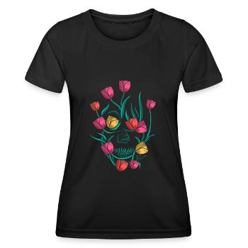 Tulpen Tulpen - Frauen Funktions-T-Shirt - Schwarz - Vorne - AI Model Female 172 light (172cm)