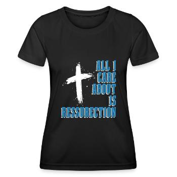Christ Croix du Christianisme - T-shirt sport Femme - noir - Devant - AI Model Female 172 light (172cm)