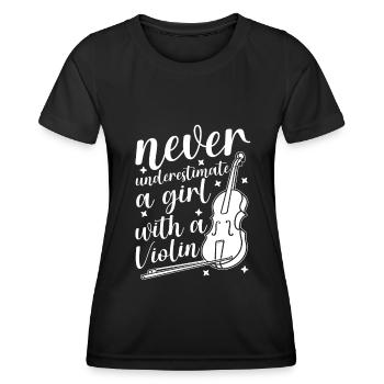 Violon Violon Humour - T-shirt sport Femme - noir - Devant - AI Model Female 172 light (172cm)