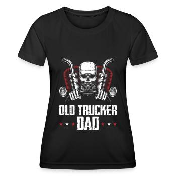 Lkw Fahrer Trucker Lastwagenfahrer Vati - Frauen Funktions-T-Shirt - Schwarz - Vorne - AI Model Female 172 light (172cm)