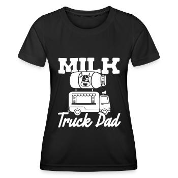 Lait de vache Wagon de lait de père - T-shirt sport Femme - noir - Devant - AI Model Female 172 light (172cm)