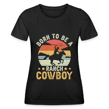 Rodeo Cowboy né Ranch Cowboy - T-shirt sport Femme - noir - Devant - AI Model Female 172 light (172cm)
