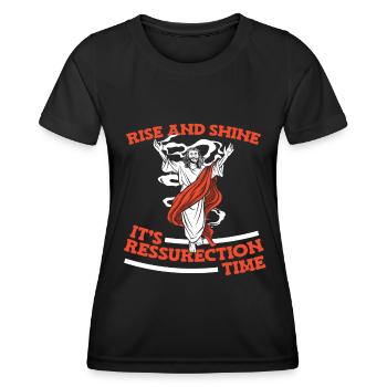 Christ Christianisme Résurrection - T-shirt sport Femme - noir - Devant - AI Model Female 172 light (172cm)