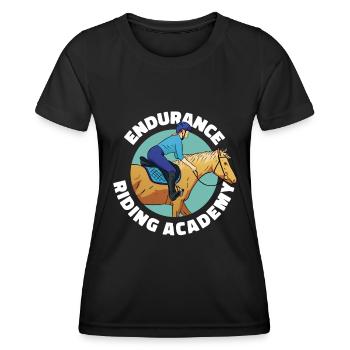 Cheval Sport équestre Endurance Équitation - T-shirt sport Femme - noir - Devant - AI Model Female 172 light (172cm)