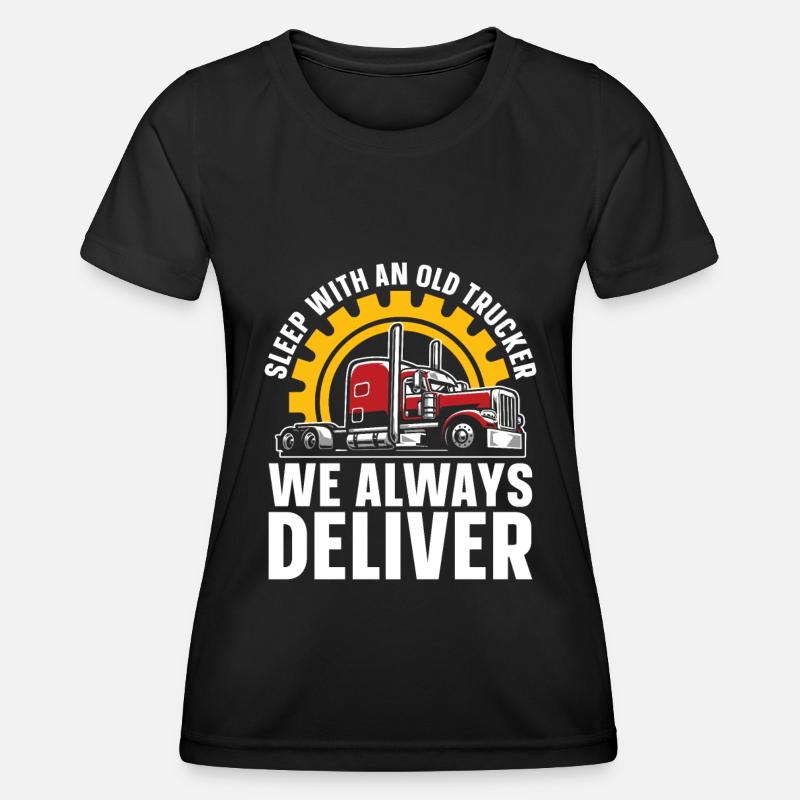 Lastbilchauffør Trucker Lastbilchauffør Sjov - Funktionsshirt til damer - sort