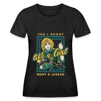 Shooting club - Women's Functional T-Shirt - black - Front - AI Model Female 172 light (172cm)